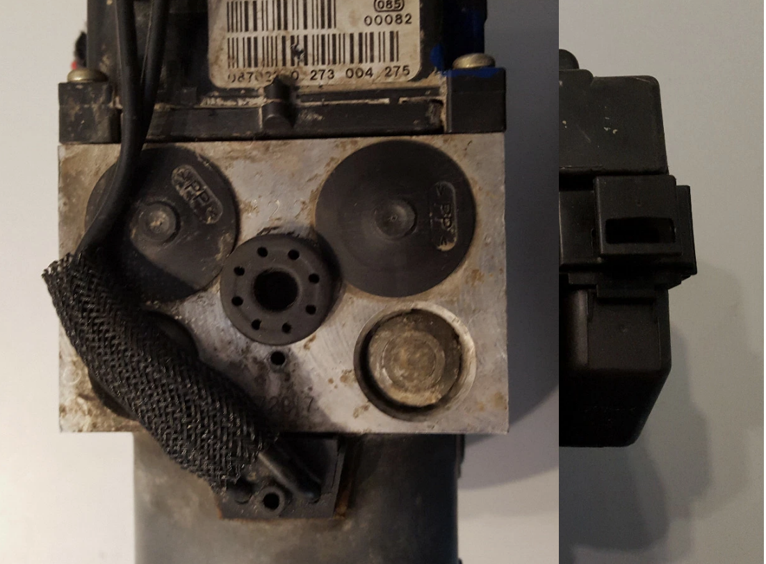 Gebrauchtes ABS-Hydraulikaggregat mit Steuergerät FIAT/PSA Teilenummer 71712390 und Referenz 454141 für Ducato, Jumper und Boxer.