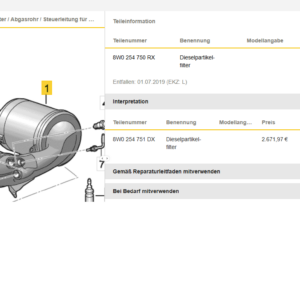 Industriell neubestückter Dieselpartikelfilter 8W0254751DX für Audi 3.0 TDI V6 Motoren